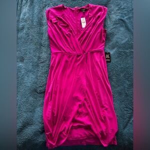 Express Fuchsia Draped Wrap Dress